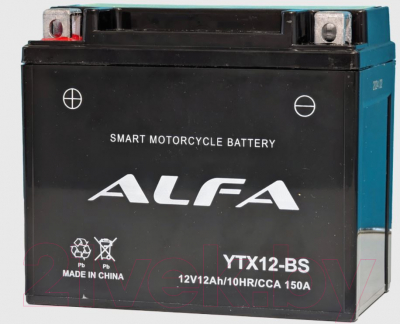 Мотоаккумулятор ALFA battery YTX12-BS / EB12E-3-1