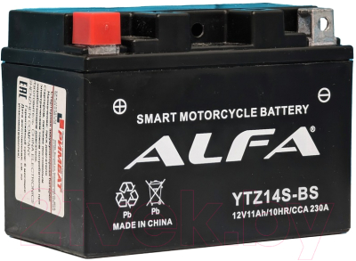 Мотоаккумулятор ALFA battery YTZ14S-BS / EBZ14-4-2