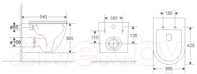 Унитаз подвесной AV Engineering Comfort X3 AVWHR203X3