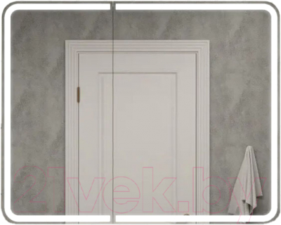 Шкаф с зеркалом для ванной Континент Elliott Led 100x80 - фото