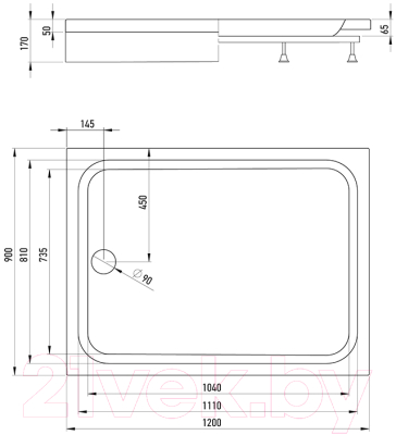Душевой поддон Alex Baitler AB12917H-1