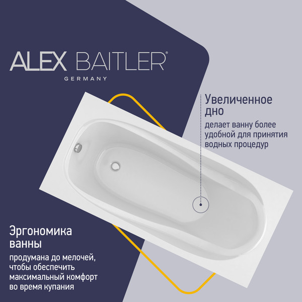 Ванна акриловая Alex Baitler Nemi 150x70
