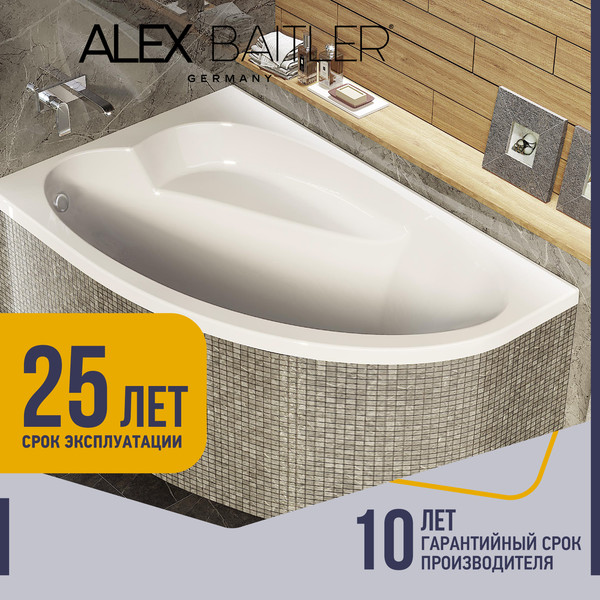 Ванна акриловая Alex Baitler Nero L 160x100