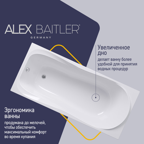 Ванна акриловая Alex Baitler Saima 150x70