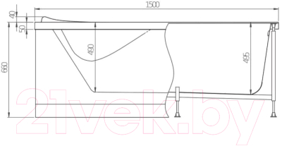 Экран для ванны Alex Baitler Orta 150 L / 00-A0007291