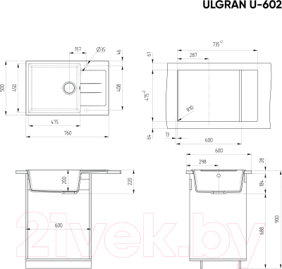 Мойка кухонная Ulgran U-602