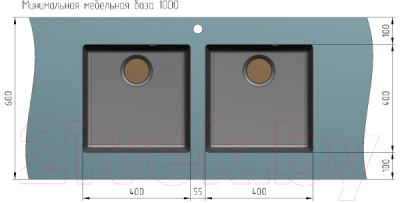 Мойка кухонная Ulgran Quartz Underground 400