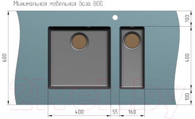 Мойка кухонная Ulgran Quartz Underground 400