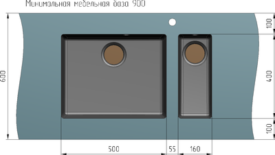 Мойка кухонная Ulgran Quartz Underground 500