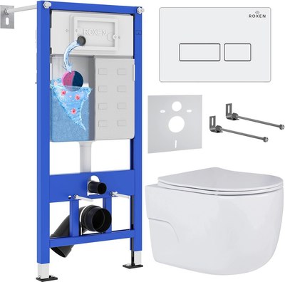 Унитаз подвесной с инсталляцией Roxen StounFix Slim 576390 - фото