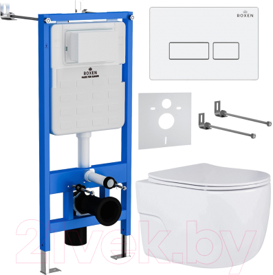 Унитаз подвесной с инсталляцией Roxen StounFix Slim 576390