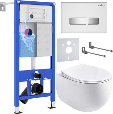 Унитаз подвесной с инсталляцией Roxen StounFix Dual Fresh 964245 - фото