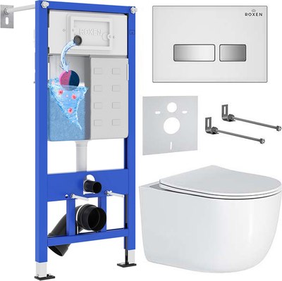 Унитаз подвесной с инсталляцией Roxen StounFix Dual Fresh 964605 - фото