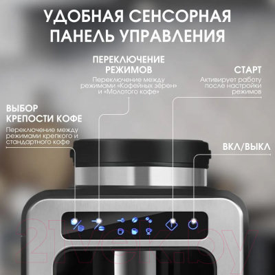 Капельная кофеварка BQ CM7000 (стальной/черный)