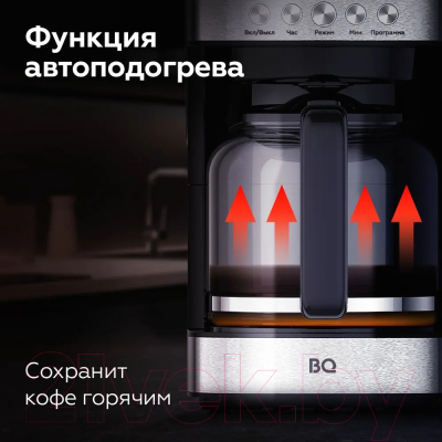 Капельная кофеварка BQ CM1007 (стальной/черный)