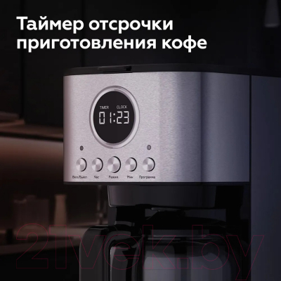 Капельная кофеварка BQ CM1007 (стальной/черный)