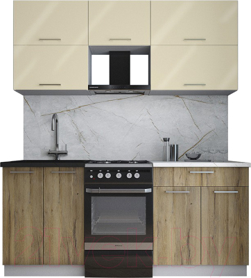 Кухонный гарнитур Интерлиния Мила Gloss 50-18 - фото