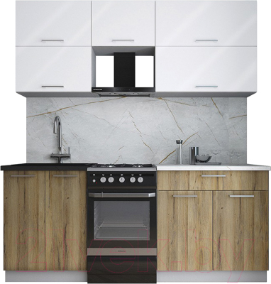 Кухонный гарнитур Интерлиния Мила Gloss 50-19 - фото