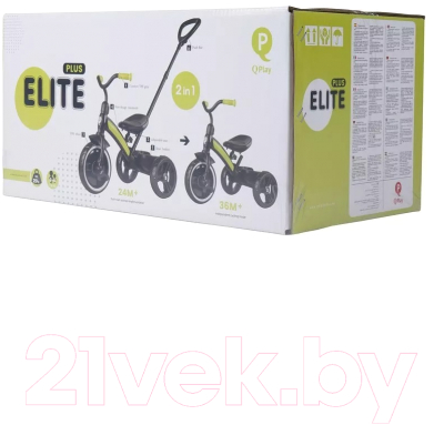 Трехколесный велосипед с ручкой QPlay Elite Plus / 649370