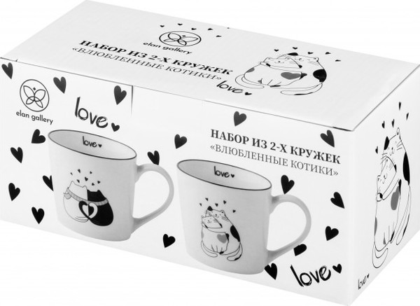 Набор кружек Elan Gallery Влюбленные котики / 880194