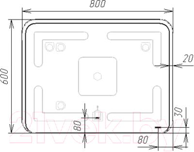 Зеркало Viant Бали 80x60 / VBAL8060-ZLED