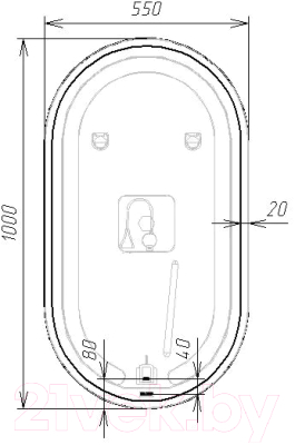 Зеркало Viant Марсель 55x100 / VMAR55100-ZLED
