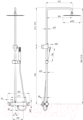 Душевая система Deante Cascada Abelia NAC 01QK