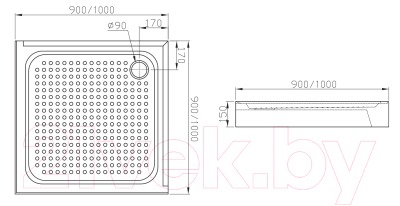 Душевой поддон IVA 90x90 / TAS90