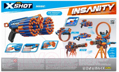Бластер игрушечный Zuru X-Shot Insanity Manic / 36603
