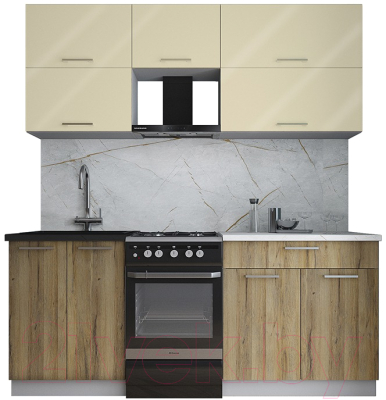 Кухонный гарнитур Интерлиния Мила Gloss 50-19 - фото