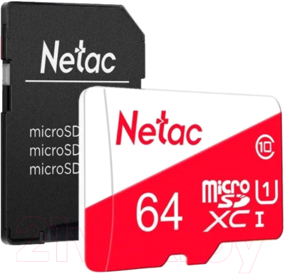 Карта памяти Netac MicroSDXC P500 ECO 64GB (NT02P500ECO-064G-R) - фото