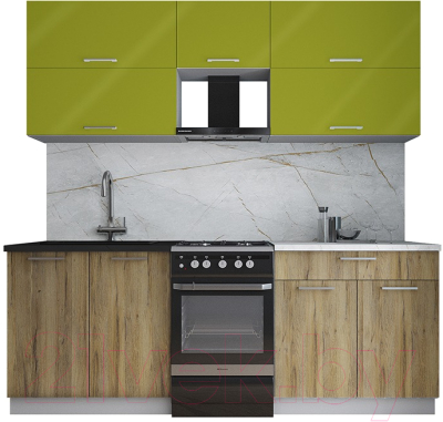 Кухонный гарнитур Интерлиния Мила Gloss 50-21 - фото