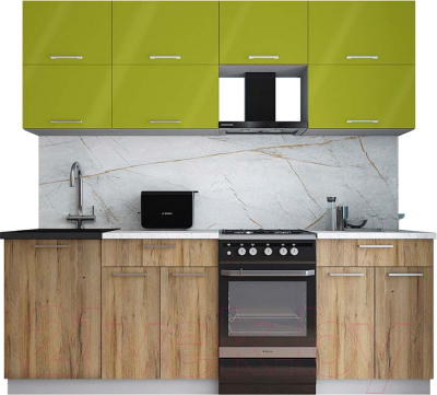 Кухонный гарнитур Интерлиния Мила Gloss 50-22 - фото