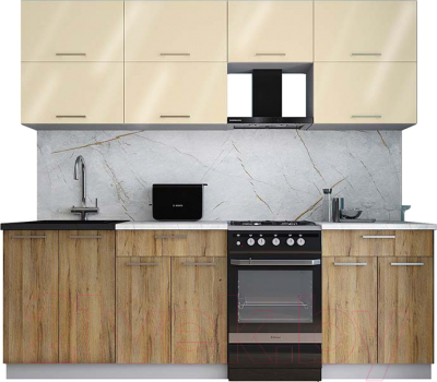 Кухонный гарнитур Интерлиния Мила Gloss 50-23 - фото