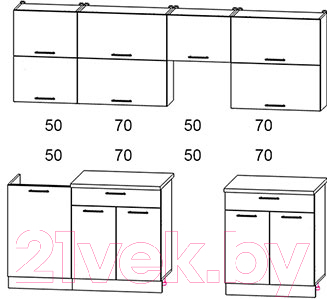 Кухонный гарнитур Интерлиния Мила Gloss 50-24