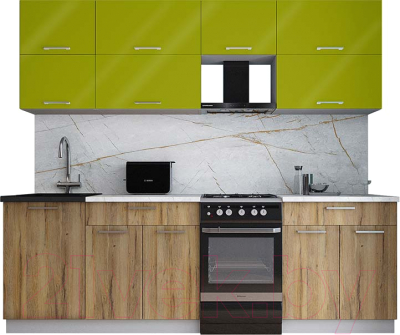 Кухонный гарнитур Интерлиния Мила Gloss 50-24 - фото