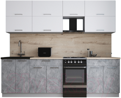 Кухонный гарнитур Интерлиния Мила Gloss 50-25 - фото