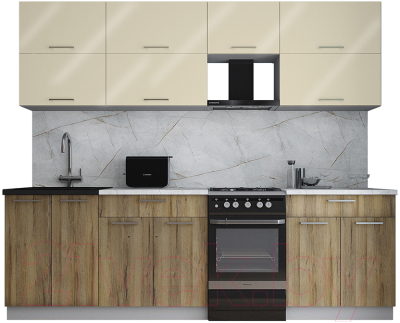 Кухонный гарнитур Интерлиния Мила Gloss 50-25 - фото