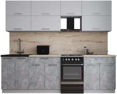 Кухонный гарнитур Интерлиния Мила Gloss 50-25 - фото