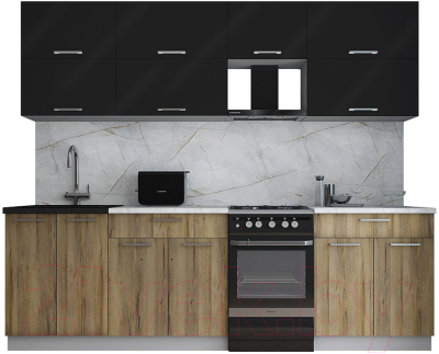 Кухонный гарнитур Интерлиния Мила Gloss 50-25 - фото