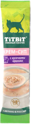 Лакомство для кошек TiTBiT Крем-суп для кошек с кусочками кролика / 14622 - фото