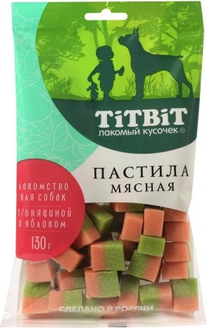 Лакомство для собак TiTBiT Пастила мясная с говядиной и яблоком / 25369 - фото