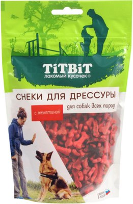 Лакомство для собак TiTBiT Снеки для дрессуры с телятиной / 25710 - фото