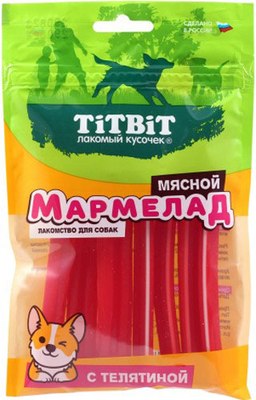 Лакомство для собак TiTBiT Мармелад мясной с телятиной / 26212 - фото