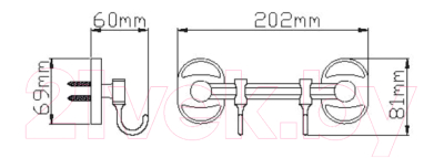 Планка для крючков Wisent WP2815-2