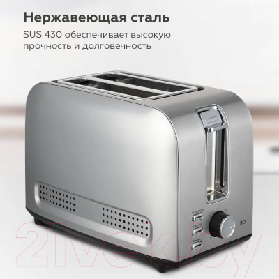 Тостер BQ T1009 (стальной/черный)