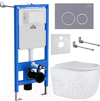 Унитаз подвесной с инсталляцией Roxen StounFix Slim 966078