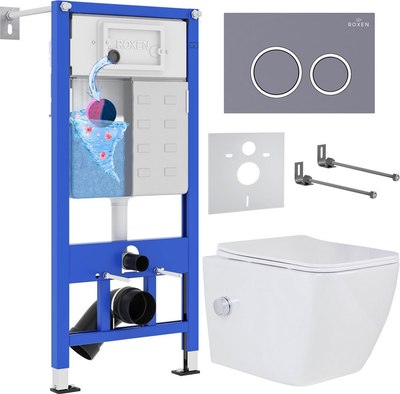 Унитаз подвесной с инсталляцией Roxen StounFix Slim 966127 - фото