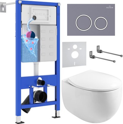 Унитаз подвесной с инсталляцией Roxen StounFix Dual Fresh 966160 - фото