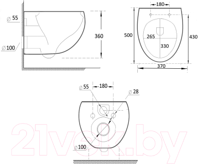 Унитаз подвесной с инсталляцией Roxen StounFix Dual Fresh 966160